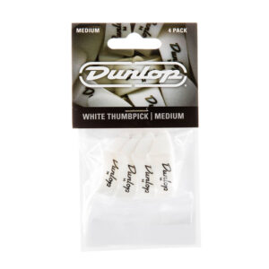 Dunlop Plastic Thumbpick White Medium - Player Pack