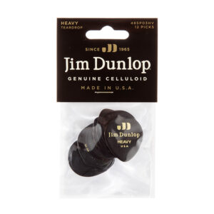 Dunlop Celluloid Tear Drop Black Heavy - Player Pack